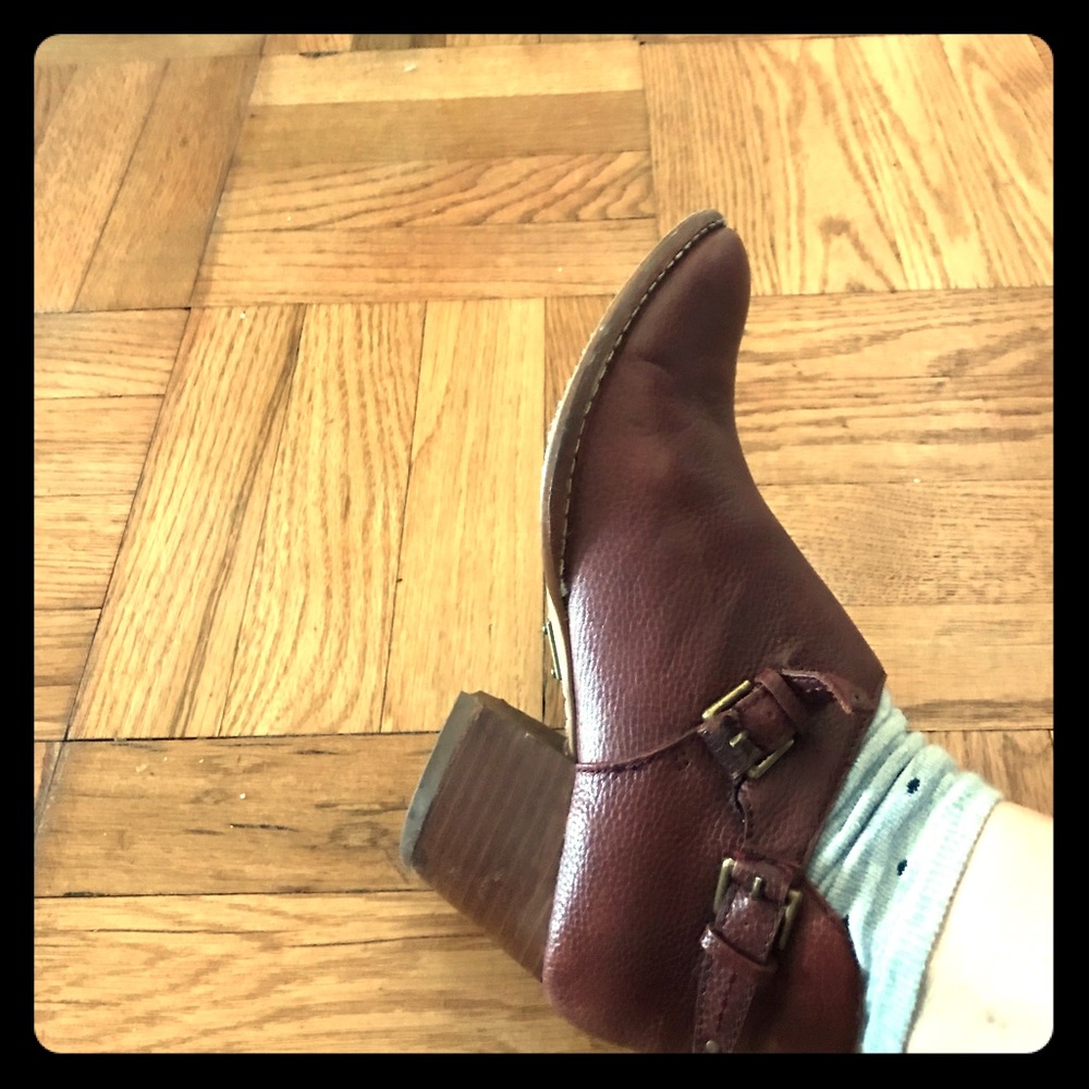 Oxblood Leather Anthropologie Booties!
